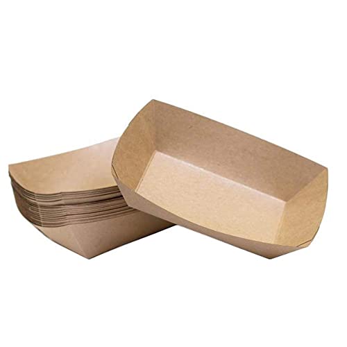 YIQI - Cuenco de cartón duro con forma de barco desechable...