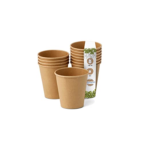 Greenbox Vasos desechables biodegradables, de papel, con...