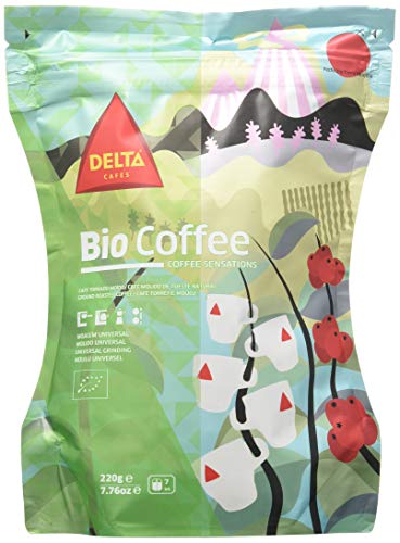 Delta Cafés Bio Coffee - Café Molido Certificado - Notas Arábicas de América Latina y África Robusta - Bebida Equilibrada y Comprometida con la Naturaleza - 220 g