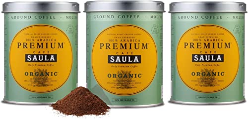 Café Saula Premium Ecológico 100% arábica molido - Pack 3...