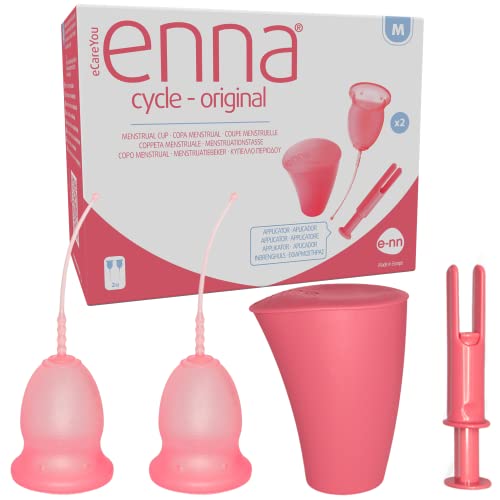 Enna Cycle - 2 Copas menstruales, Aplicador y Caja...