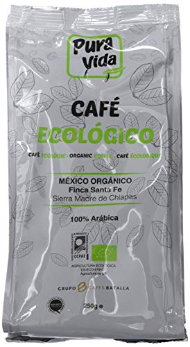 Pura Vida Café Ecológico Natural Molido - 4 Paquetes de...