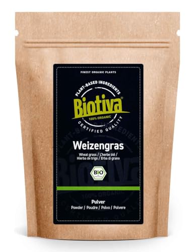 Biotiva Polvo de hierba de trigo orgánica 500 g - polvo...