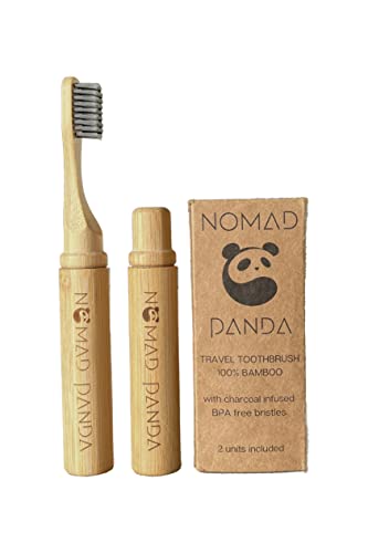 NOMAD PANDA cepillo dientes viaje de bambú, cepillo dientes...