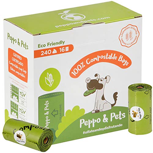 Peppo and Pets- 240 Bolsas caca perro -16 Rollos -...