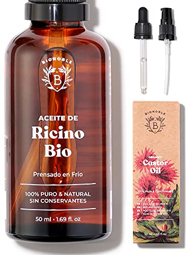 Bionoble Aceite de Ricino Orgánico 50ml - 100% Puro y...