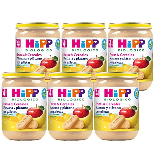 HiPP Biológico - Tarrito de Manzana y Plátano con Galletas...