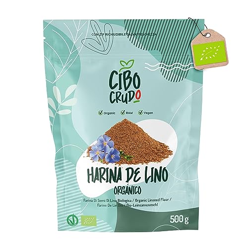 Harina de Lino Orgánica - 500g. Semillas de Lino Dorado...
