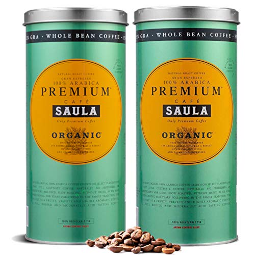 Café Saula grano Premium Ecológico 100% arábica - Pack 2...