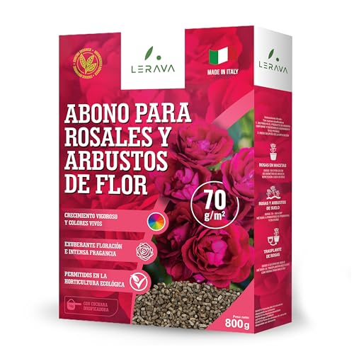 LERAVA® Abono rosales y plantas con flor - 800g con tapón...