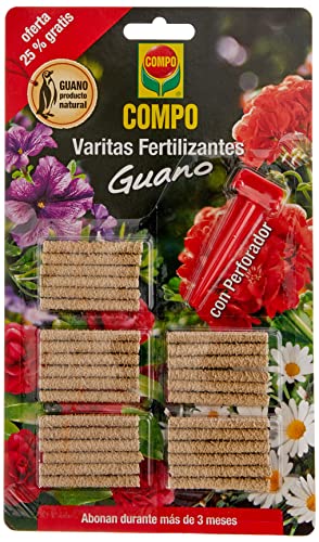 COMPO Varitas fertilizantes con guano para plantas de...