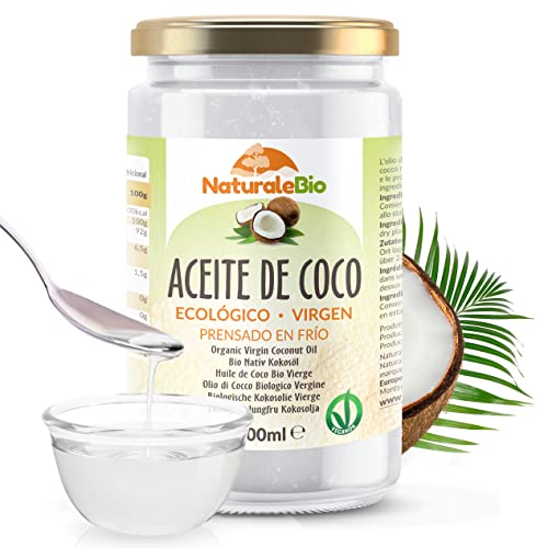 Aceite de Coco Ecológico Virgen 1000 ml. Crudo y prensado...