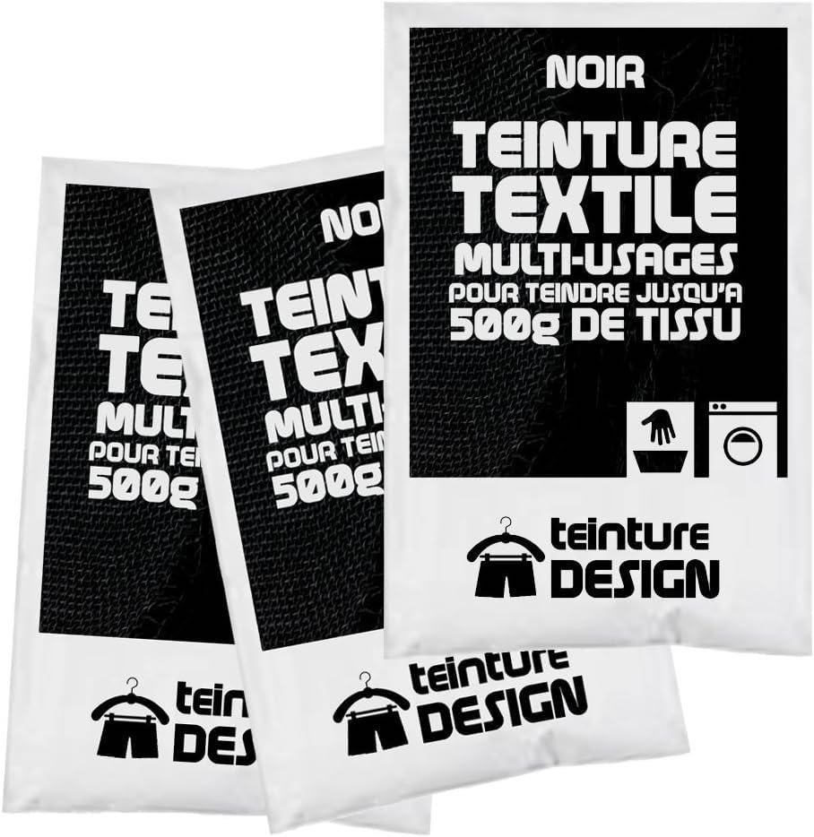 Set de 3 bolsas de tinte textil – Negro – universal...